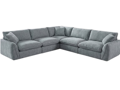 Berlin Grey Fabric L-Shape Large Corner Sofa