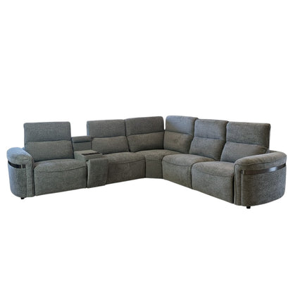 Bicester Electric Recliner Grey Fabric Large Corner Sofa