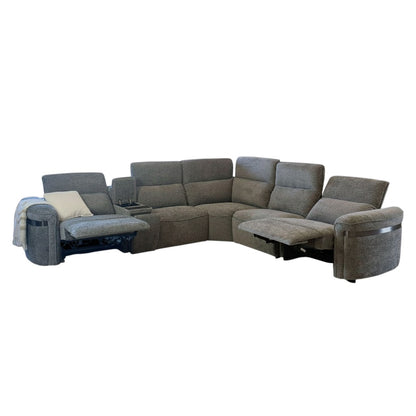 Bicester Electric Recliner Grey Fabric Large Corner Sofa