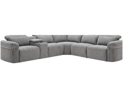 Bicester Electric Recliner Grey Fabric Large Corner Sofa
