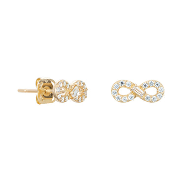 Cubic Zirconia Infinity Stud Earrings