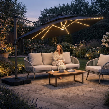 Camber 3m Cantilever Parasol With Solar Powered LED Lights