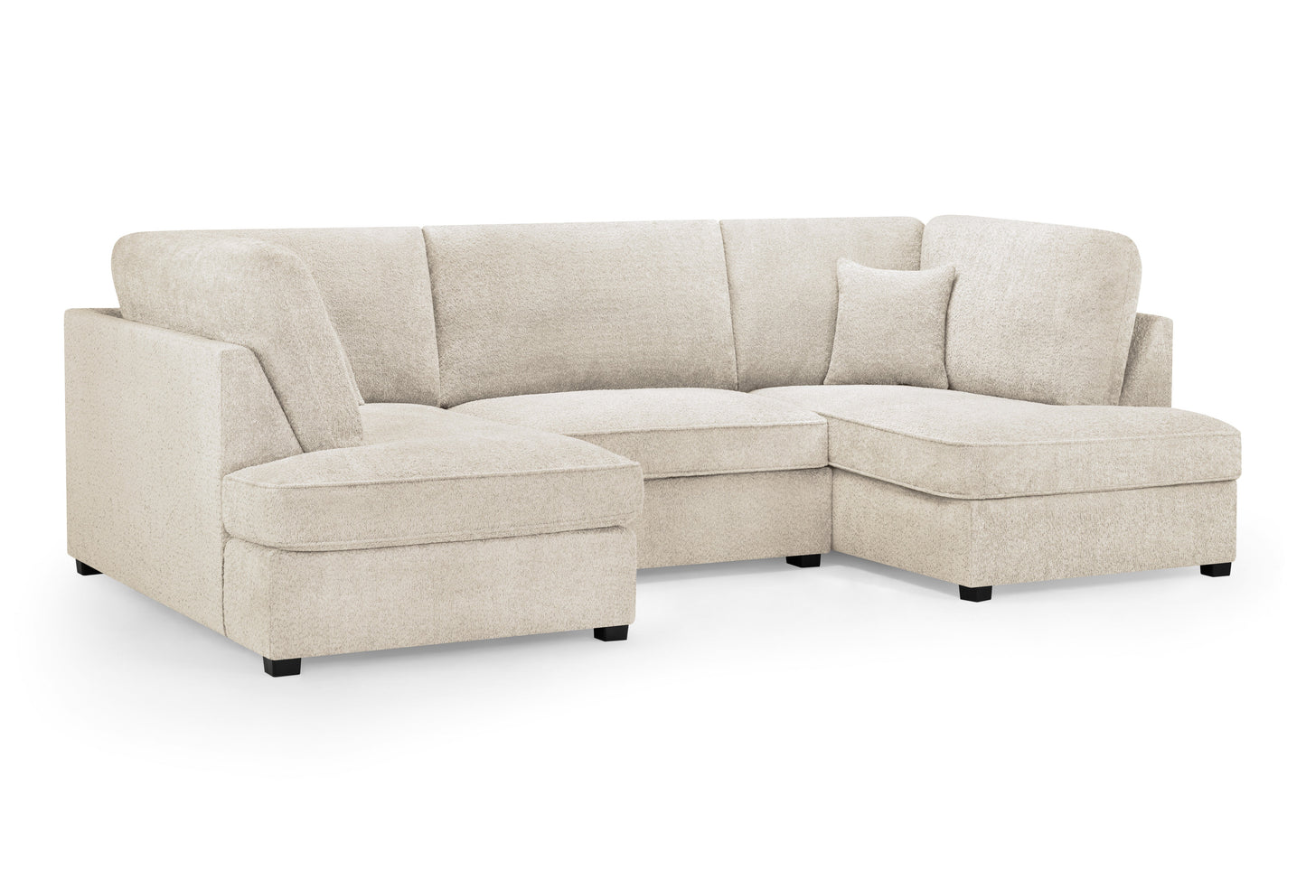 Carnaby Beige Cream Boucle Fabric U Shape Corner Sofa