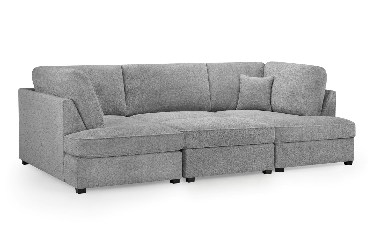 Carnaby Grey Boucle Fabric U Shape Corner Sofa
