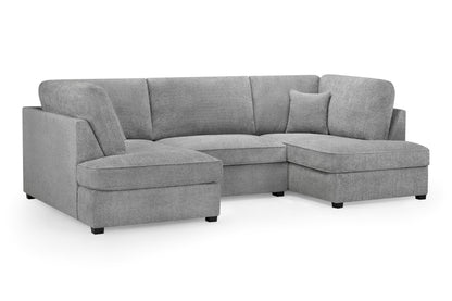 Carnaby Grey Boucle Fabric U Shape Corner Sofa