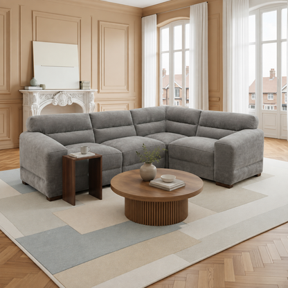 Chicago Grey Fabric Universal L-Shape Corner Sofa