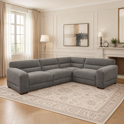 Chicago Grey Fabric Universal L-Shape Corner Sofa