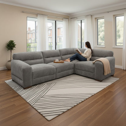 Chicago Grey Fabric Universal L-Shape Corner Sofa