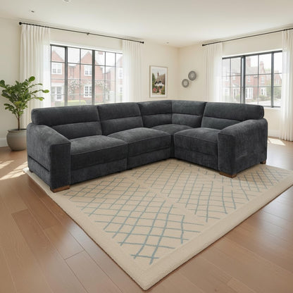 Chicago Charcoal Grey Fabric Universal L-Shape Corner Sofa
