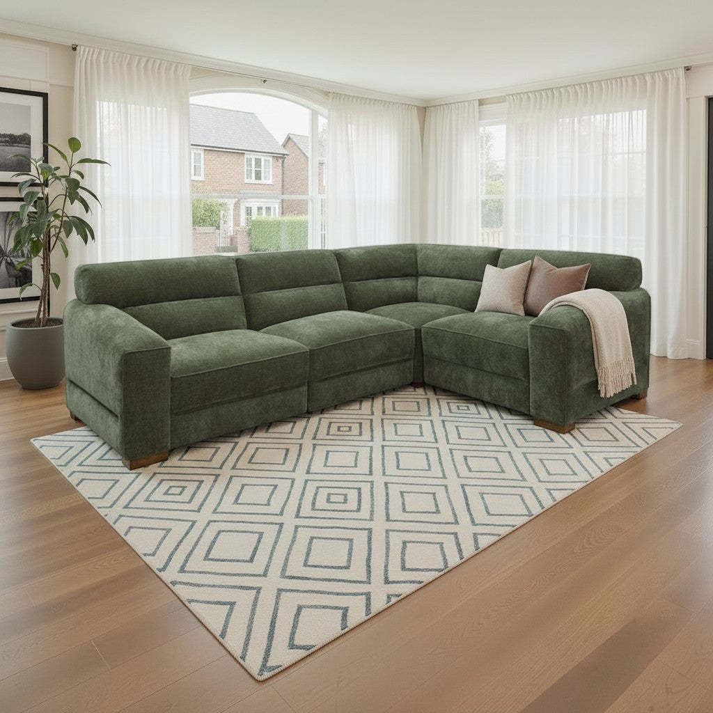 Chicago Green Fabric Universal L-Shape Corner Sofa