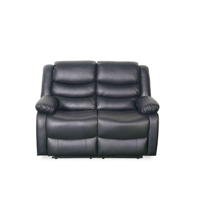 Conrad Manual Recliner Black Faux Leather 3+2 Sofa Suite
