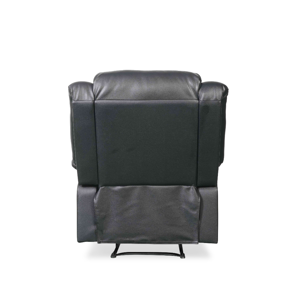 Conrad Manual Recliner Black Faux Leather Armchair