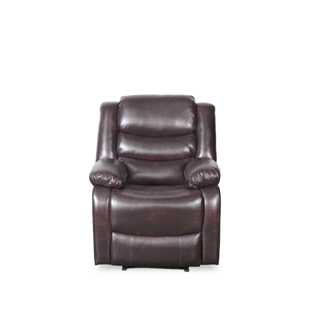 Conrad Manual Recliner Brown Faux Leather Armchair