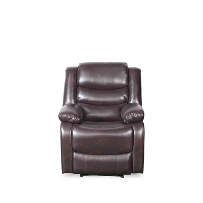Conrad Manual Recliner Brown Faux Leather Armchair