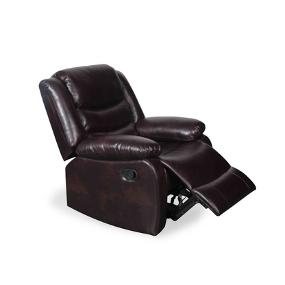 Conrad Manual Recliner Brown Faux Leather Armchair