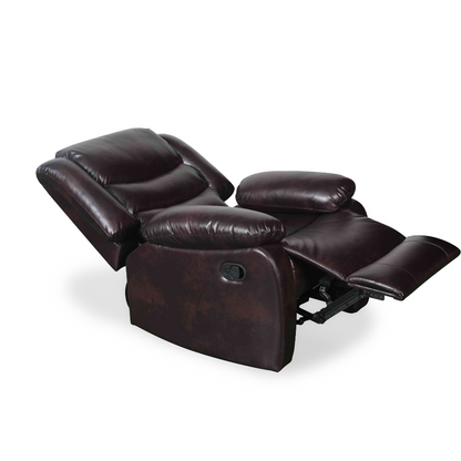 Conrad Manual Recliner Brown Faux Leather Armchair