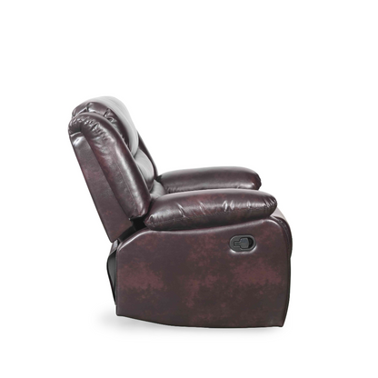 Conrad Manual Recliner Brown Faux Leather Armchair