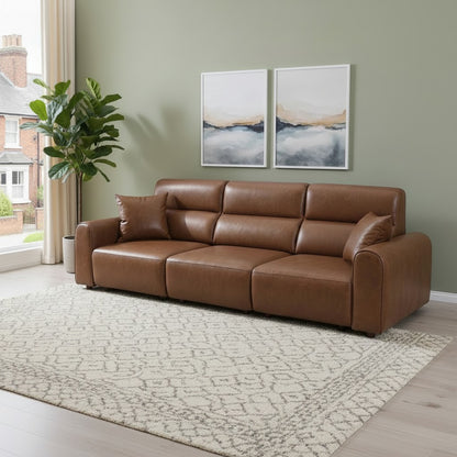 Conway Electric Sofabed Brown Fabric 3 Seater Sofa
