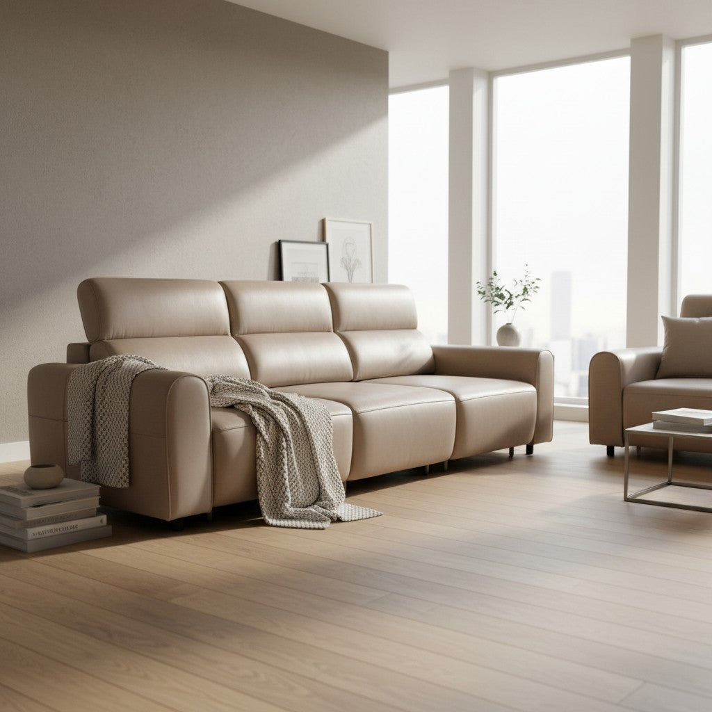 Conway Electric Sofabed Coffee Fabric 3 Seater Sofa
