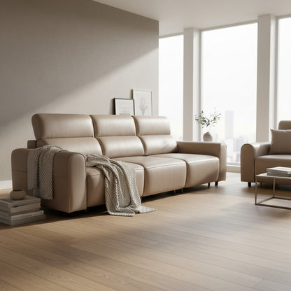 Conway Electric Sofabed Coffee Fabric 3 Seater Sofa