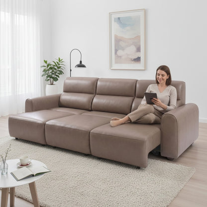 Conway Electric Sofabed Coffee Fabric 3 Seater Sofa