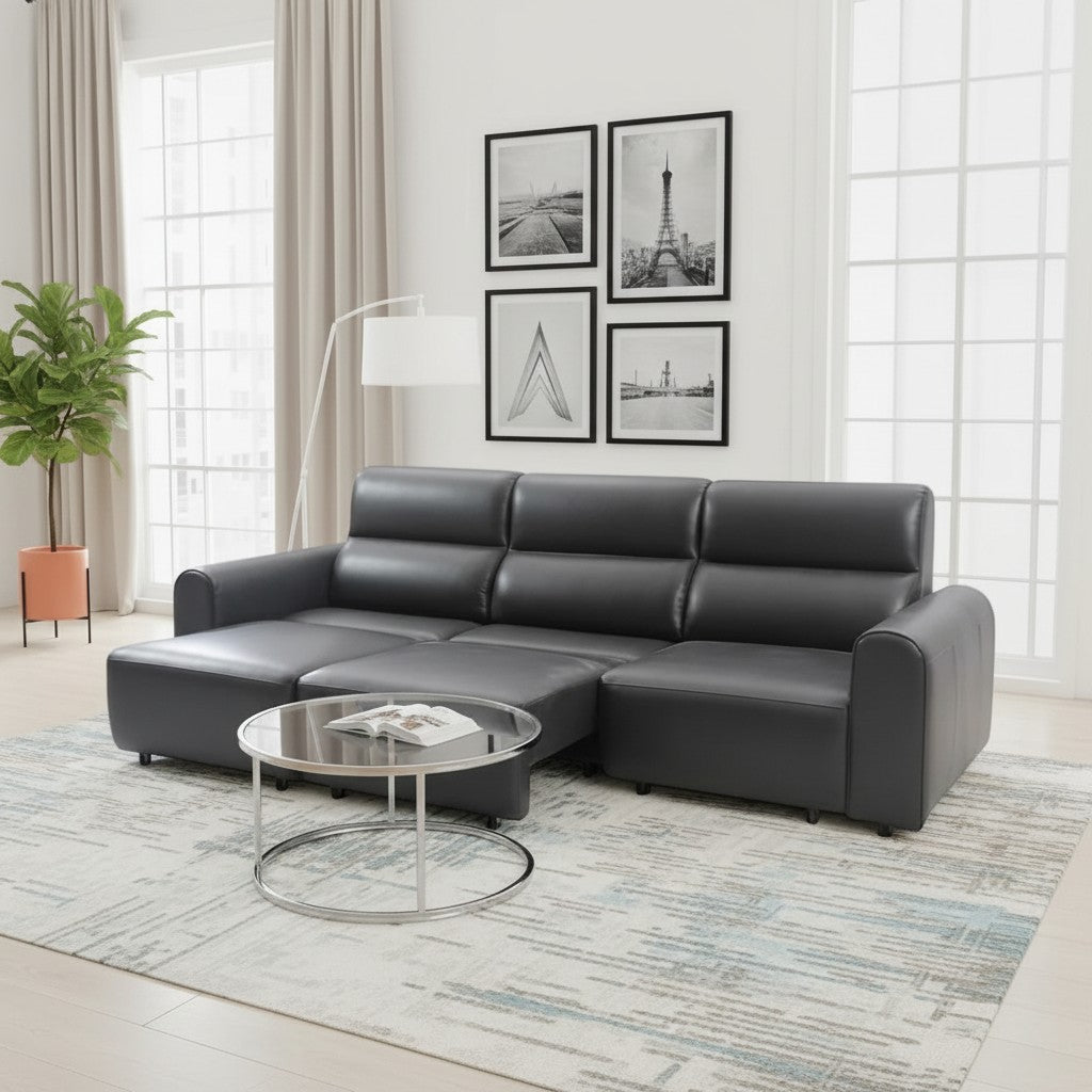 Conway Electric Sofabed Black Fabric 3 Seater Sofa
