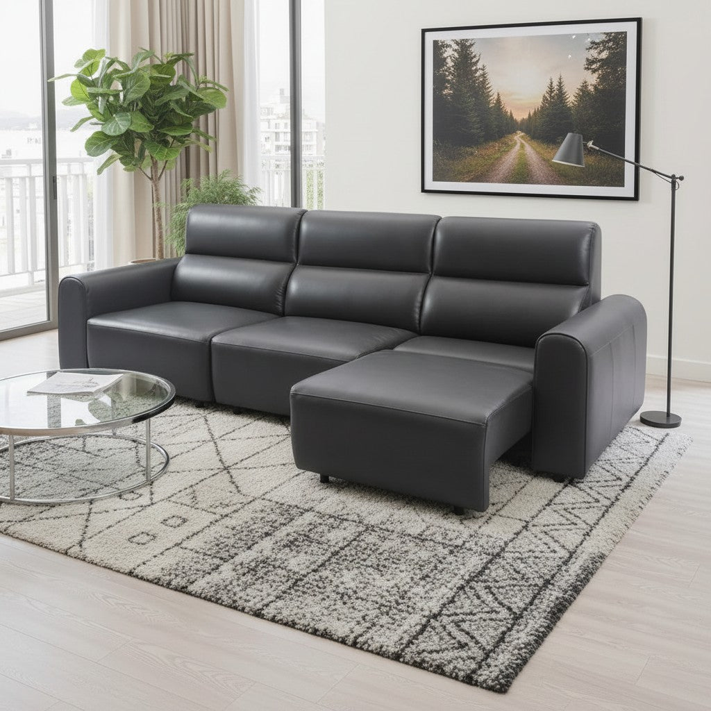 Conway Electric Sofabed Black Fabric 3 Seater Sofa