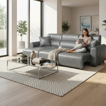 Conway Electric Sofabed Grey Fabric 3 Seater Sofa