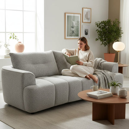Cordova Grey Fabric 3 Seater Sofa