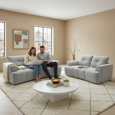 Cordova Grey Fabric 3+2 Sofa Suite