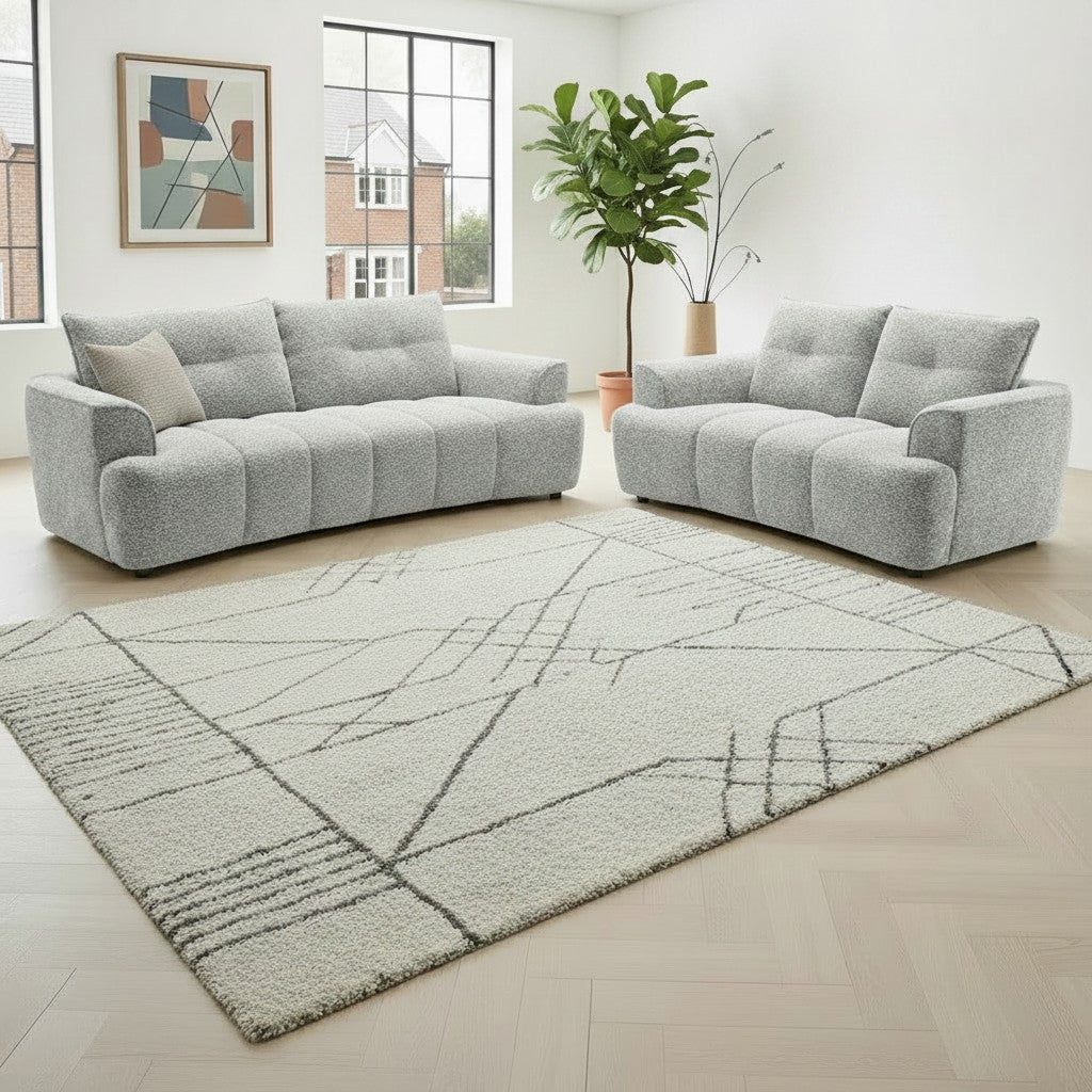 Cordova Grey Fabric 3+2 Sofa Suite