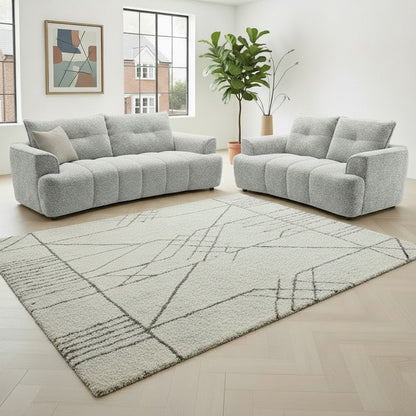 Cordova Grey Fabric 3+2 Sofa Suite