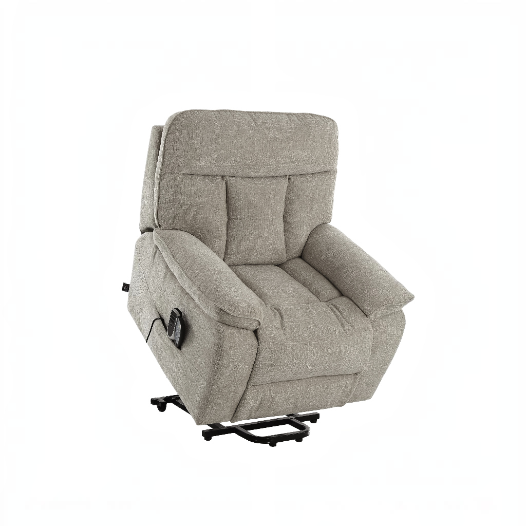 Cornwall Rise And Recline Massage Grey Fabric Armchair