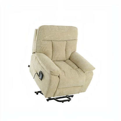 Cornwall Rise And Recline Massage Beige Fabric Armchair