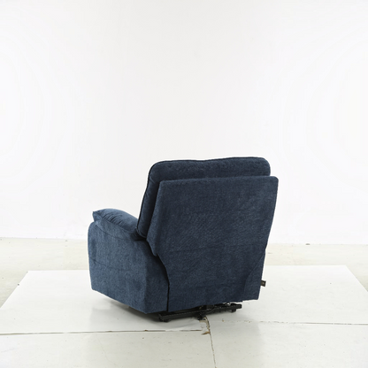 Cornwall Rise And Recline Massage Blue Fabric Armchair