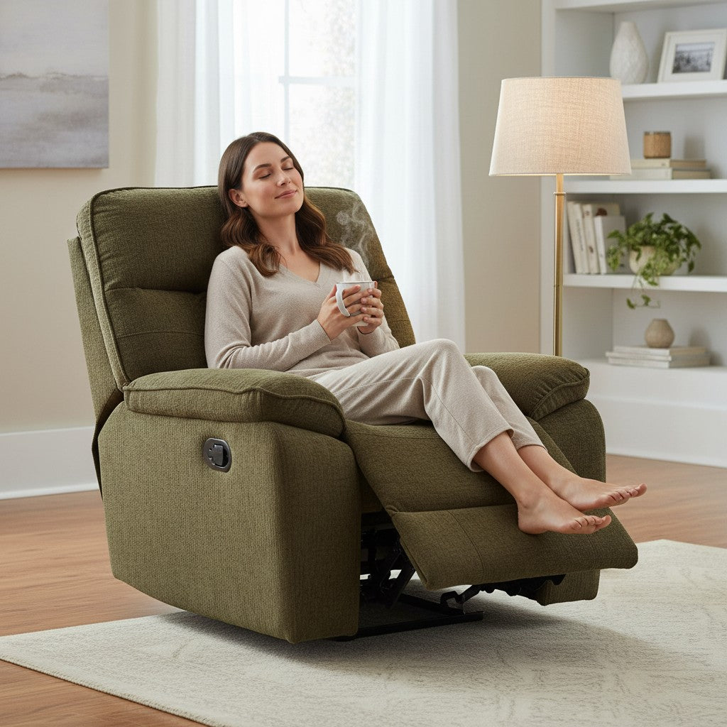 Cornwall Rise And Recline Massage Brown Fabric Armchair