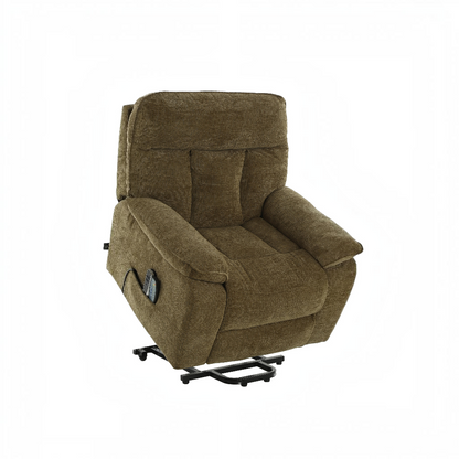 Cornwall Rise And Recline Massage Brown Fabric Armchair