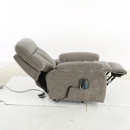 Cornwall Rise And Recline Massage Grey Fabric Armchair
