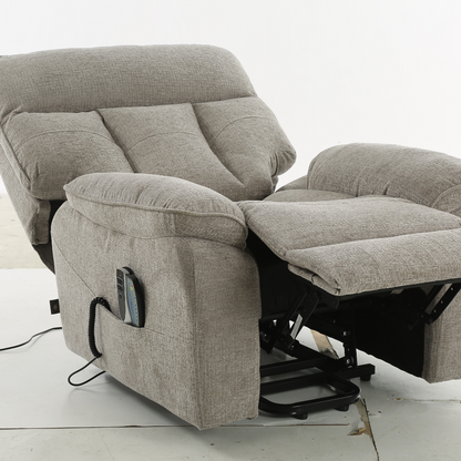 Cornwall Rise And Recline Massage Grey Fabric Armchair