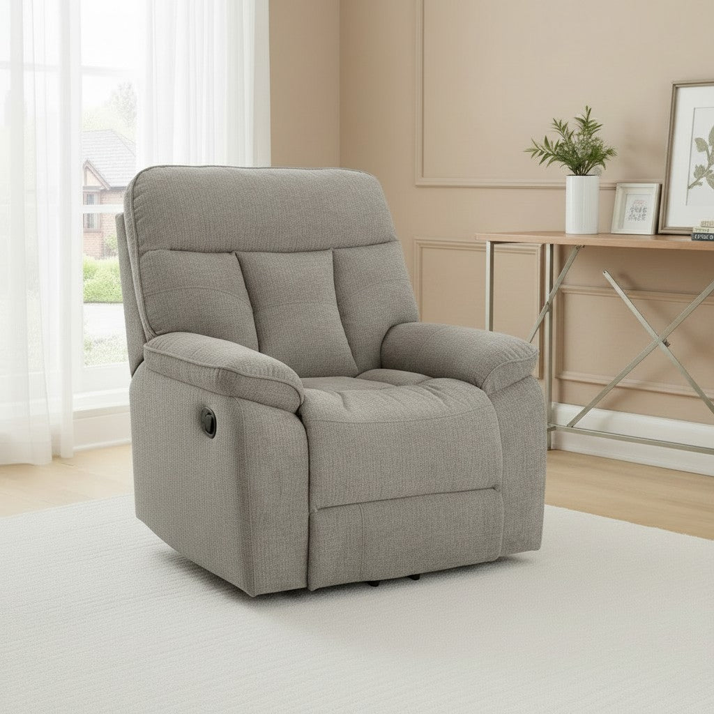 Cornwall Rise And Recline Massage Grey Fabric Armchair