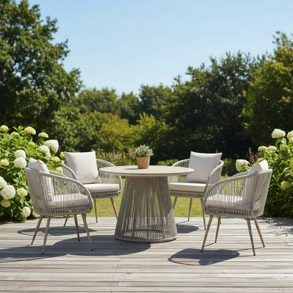 Cove 4 Seater Outdoor Dining Set With Natural Finish