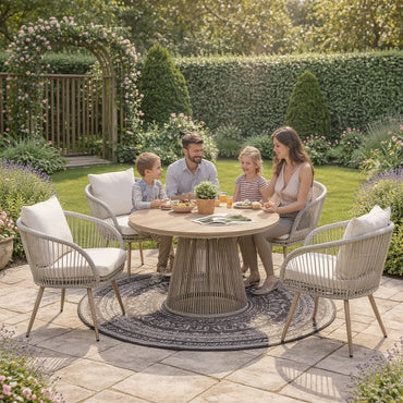 Cove 4 Seater Outdoor Dining Set With Natural Finish