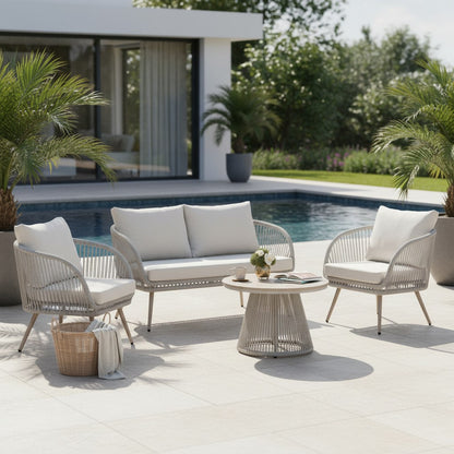 Cove 4 Seater Outdoor Lounge Set With Natural Finish