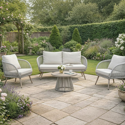 Cove 4 Seater Outdoor Lounge Set With Natural Finish