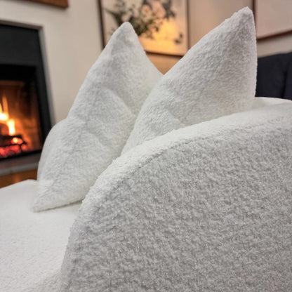 Cuddle Accent Armchair In White Boucle Fabric