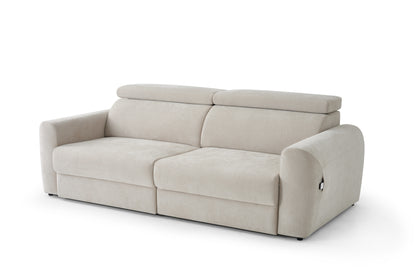 Dakota Electric Sofabed Beige Fabric 3 Seater Sofa