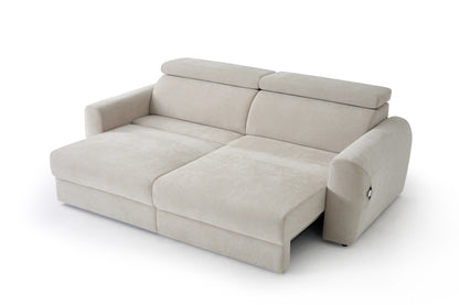 Dakota Electric Sofabed Beige Fabric 3 Seater Sofa