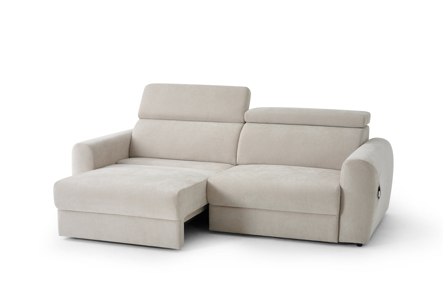 Dakota Electric Sofabed Beige Fabric 3 Seater Sofa