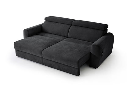 Dakota Electric Sofabed Black Fabric 3 Seater Sofa
