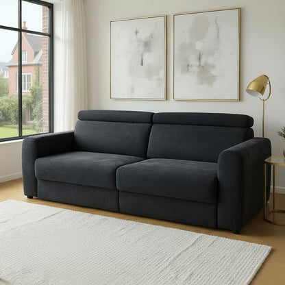 Dakota Electric Sofabed Black Fabric 3 Seater Sofa